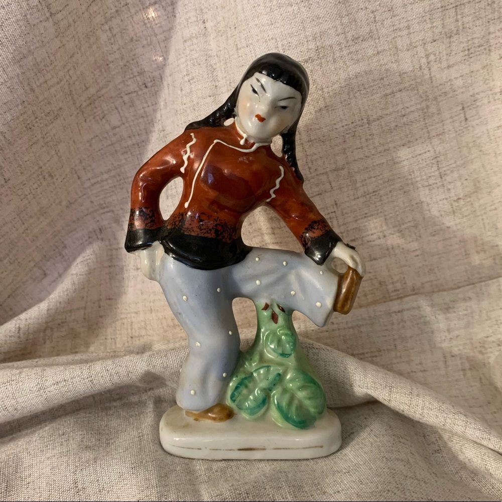 Vintage Japanese Porcelain Dancing Figurines Girl